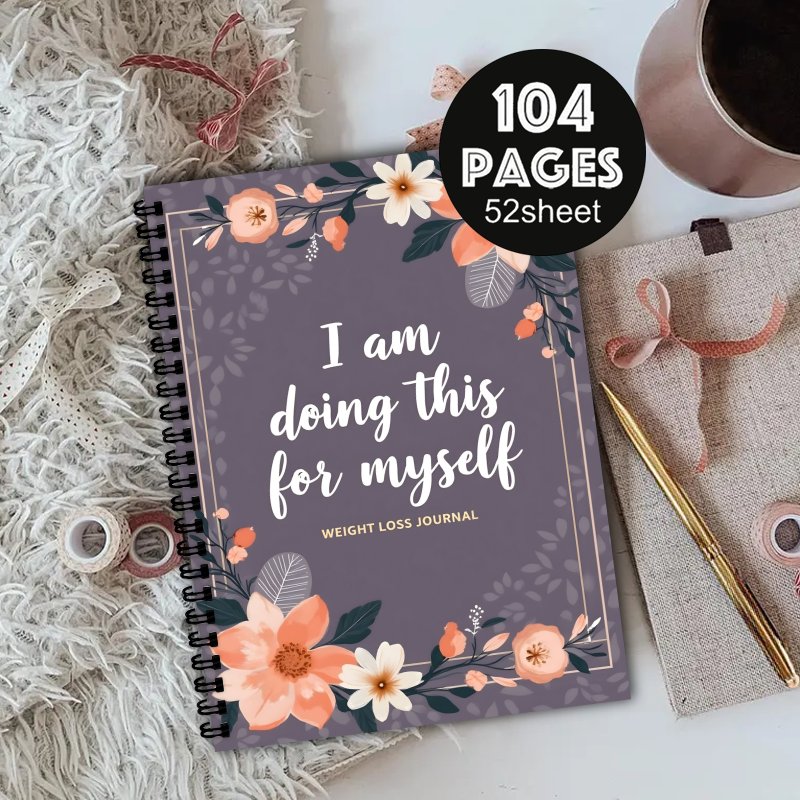 Fitness Journal Planner - Dziennik odchudzania A5, dzienny tracker aktywności,