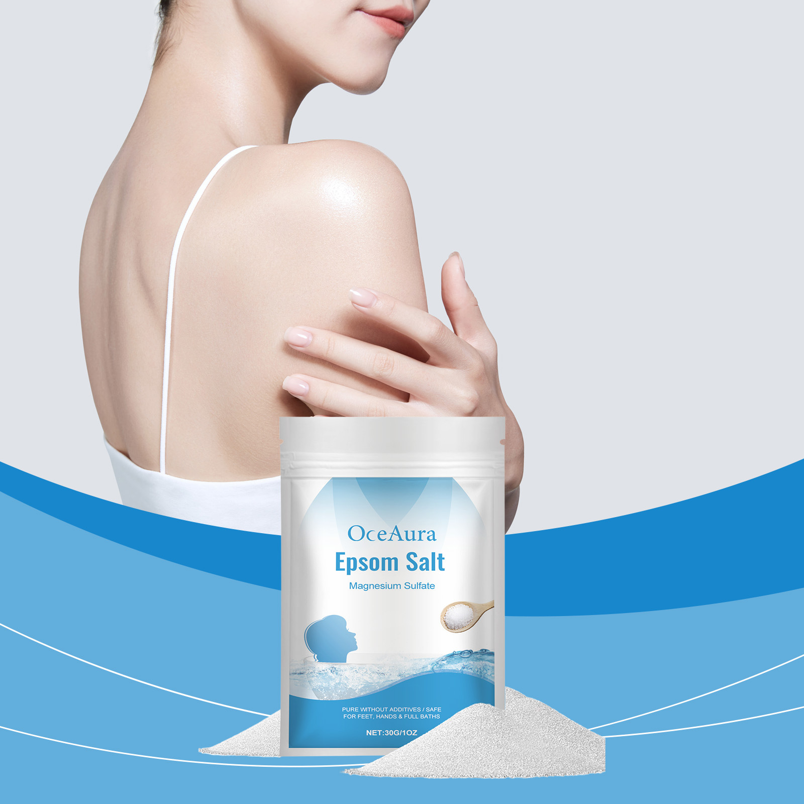 Bath Salts Magnesium - Sól Epsomowa Sulfat Magnezu Nawilżająca Peelingująca