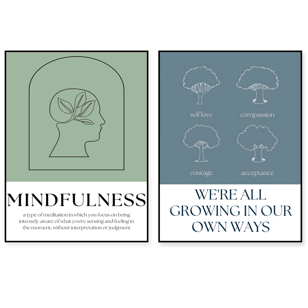 Health Wellness Poster - Plakat mindfulness, to bezpieczne miejsce, prosty