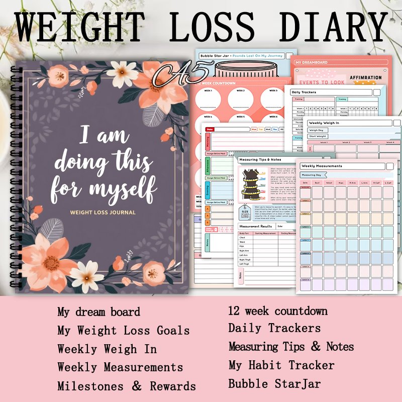 Dziennik odchudzania A5, dzien – Fitness Journal Planner recenzja i cena