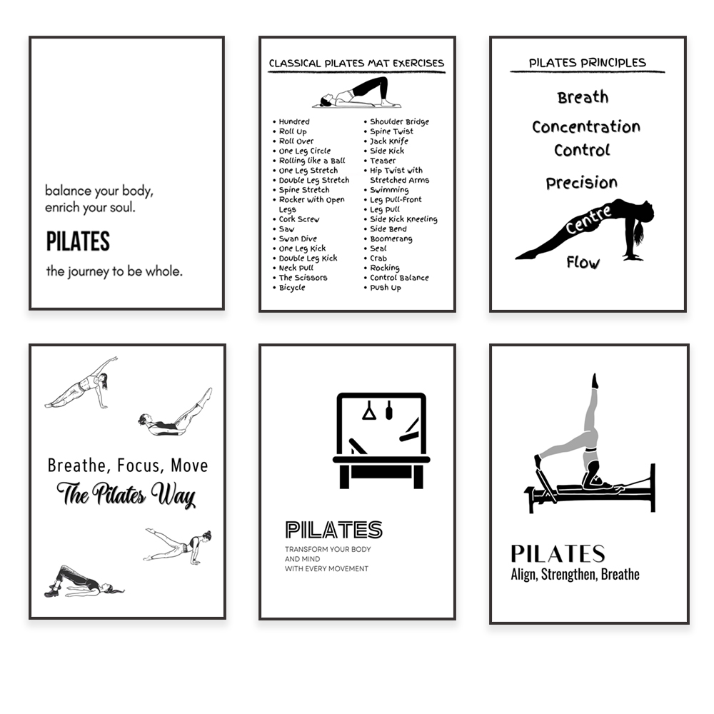 Pilates pozuje, zasady pilates – Health Wellness Poster recenzja i cena